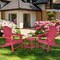 PE Weather Resistant Patio Adirondack Chair with Cup Holder and Wide Seat Perfect for Garden